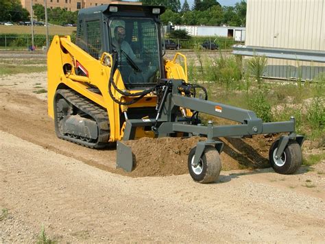 grading attachment skid steer loader|skid loader road grader attachment.